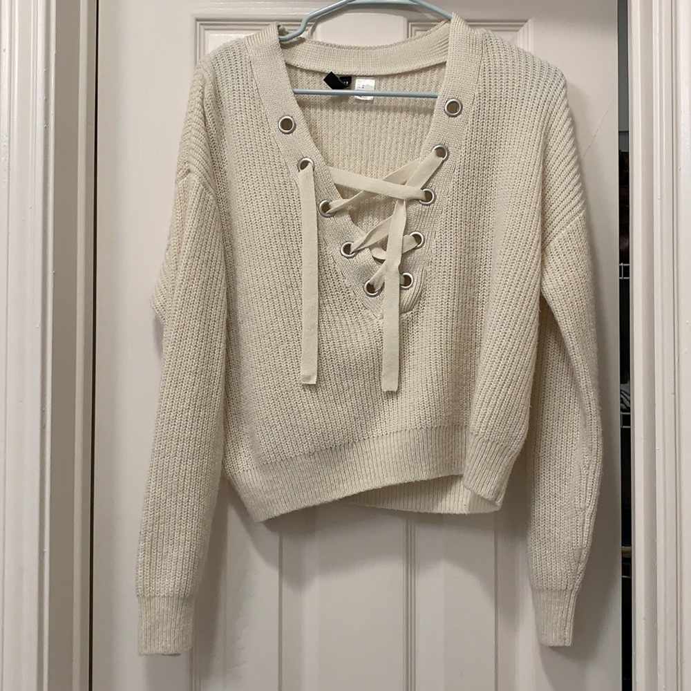 Lace V-neck Sweater